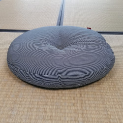 Round meditation cushion, ZABUTON, Gray DENIM fabric