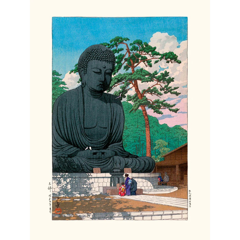 Estampe japonaise, Kawase Hasui Grand Bouddha à Kamakura - 1930