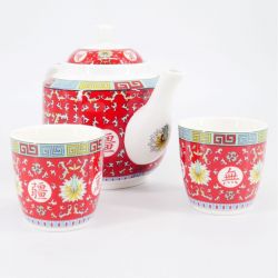 red japanese teapot in ceramic new arabesque HASU