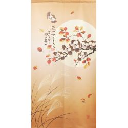Japanese Noren polyester curtain, TSUKI NO FUKURO