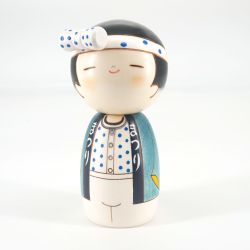Japanese wooden Kokeshi doll - WASSHOI OTOKO