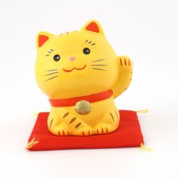 Japanese ceramic manekineko lucky cat - TORA HIDARI -