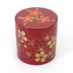 Japanese red tea box in resin - SAKURA - 150gr