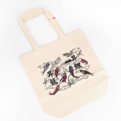 japanese bag, tote bag 100% cotton, CANVA BAG, carps and clouds