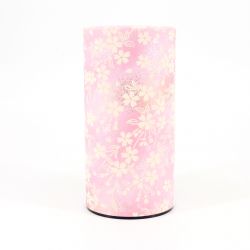Pink Japanese tea box in washi paper - PINKU - 200gr