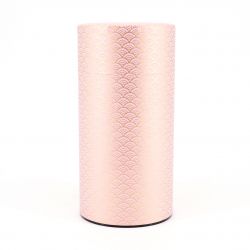 Pink Japanese tea box in washi paper - PINKU SEIGAIHA - 200gr