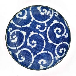 Japanese ceramic plate with TAKO KARAKUSA