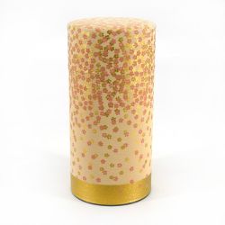 Yellow Japanese tea box in washi paper - HANAZONO - 200gr