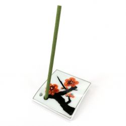 Japanese porcelain incense holder - UMEMI - Plum Blossoms