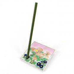 Japanese porcelain incense holder - SHIGURE - Small Chrysanthemums