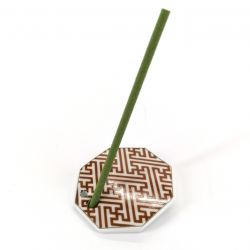 Japanese porcelain incense holder - SAYAGATA - Labyrinth