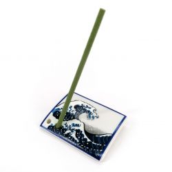 Japanese porcelain incense holder - NAMI 
