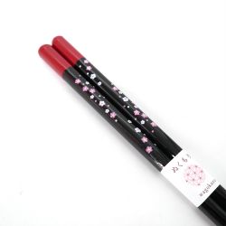 Pair of Japanese chopsticks, red sakura - TANAKA HASHITEN