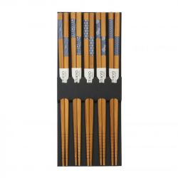 Set of 5 pairs of blue chopsticks - HASHI SETO