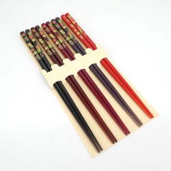 Set of 5 pairs of blue Japanese chopsticks - HASHI SETO