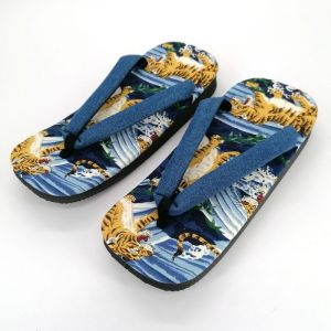 Pair of Japanese zori sandals in polyester, TORA