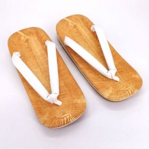 Pair of Japanese zori sandals in non-slip rubber, SHIRO, white