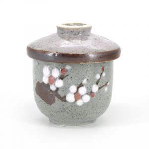 Japanese ceramic mug with lid - HAIRO NO KABA - gray