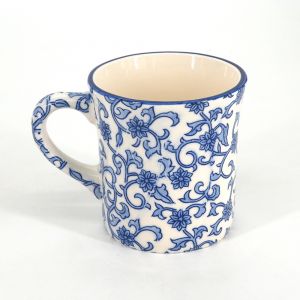 Japanese ceramic tea mug - KARAKUSA AO