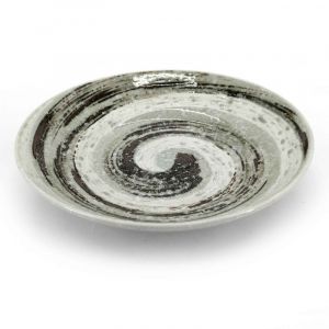 Japanese ceramic plate UZUMAKI - Brown patterns