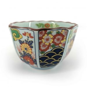 Small Japanese ceramic dish, various patterns, white, blue, gold - SAMAZAMANA PATAN