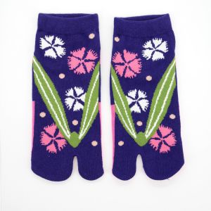 japanese cotton tabi socks, ZORI-NADESHIKO, blue
