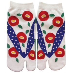 Japanese cotton tabi socks, TSUBAKI
