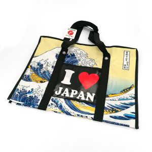 Eco-friendly polyester bag, Wave and I love Japan, Wave-heart