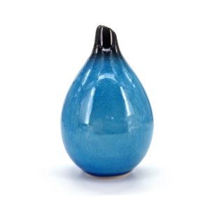 Jarrón japonés de soliflore de cerámica, negro y azul - KURO TO AO