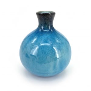 Jarrón japonés de soliflore de cerámica, negro y azul - KURO TO AO-1