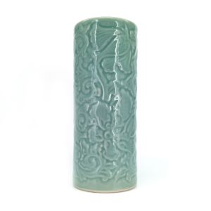 Jarrón japonés azul de cerámica arabesca, ARABESUKU