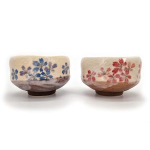 Set of two ceramic bowls for tea ceremony - HEIAN SAKURA