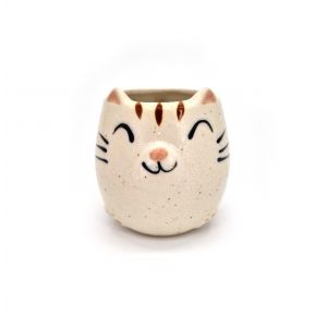 Japanese ceramic mug WHITE - SHIROI NEKO - cat