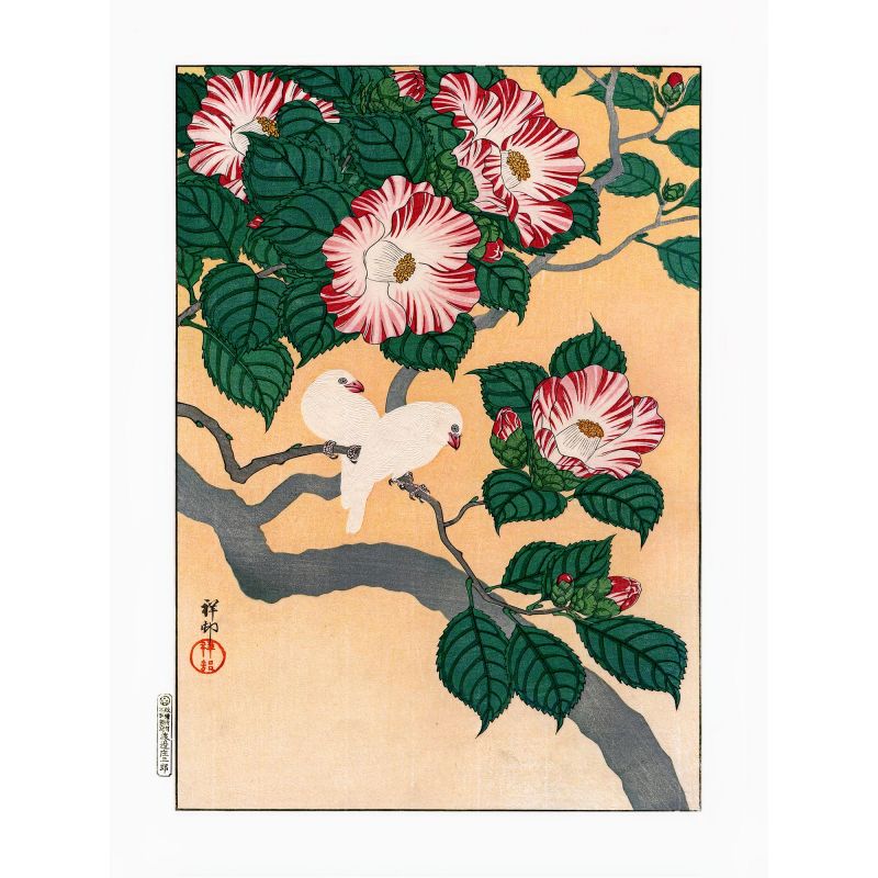 Estampado japonés, Camelia y pájaros, OHARA KOSON