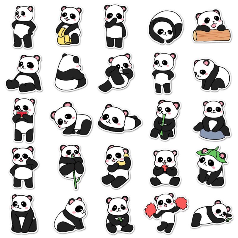 Lot von 50 japanischen Aufklebern, Kawaii-Aufkleber-PANDA