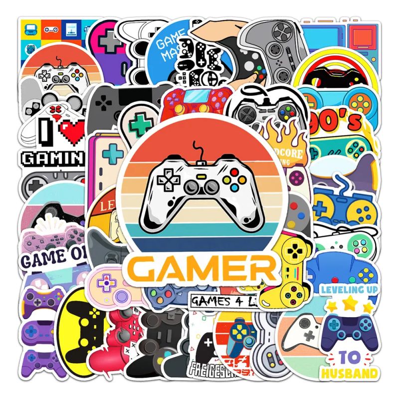 Lot of 50 Japanese stickers, Kawaii Gamer Stickers-PUREYA