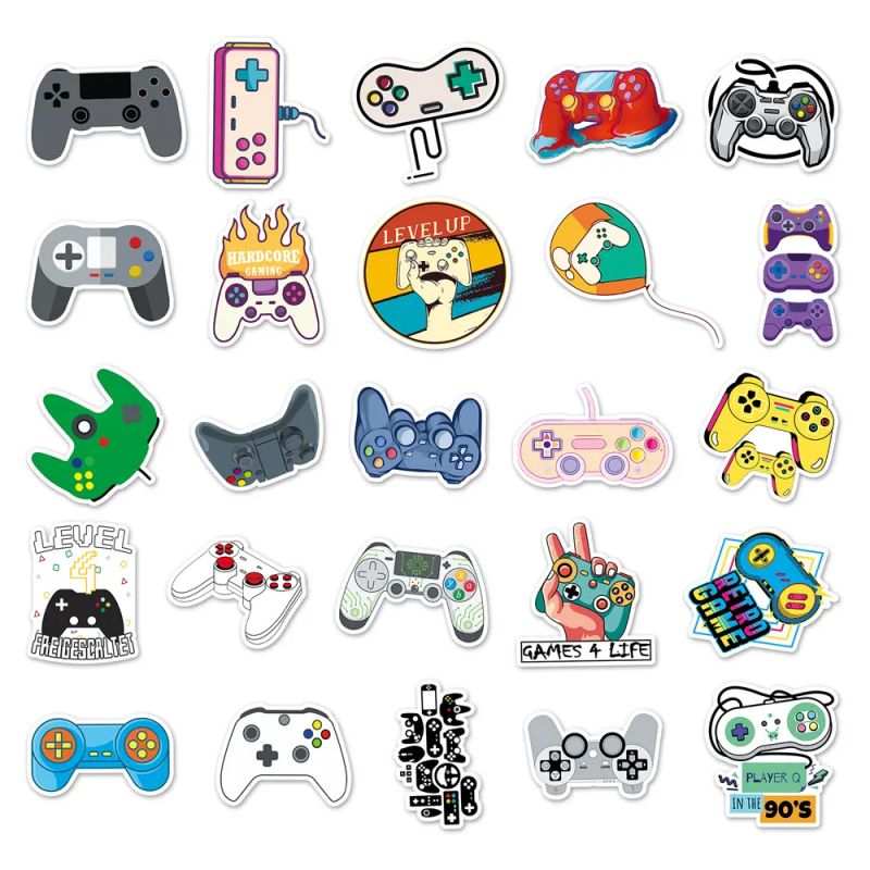 Lot of 50 Japanese stickers, Kawaii Gamer Stickers-PUREYA