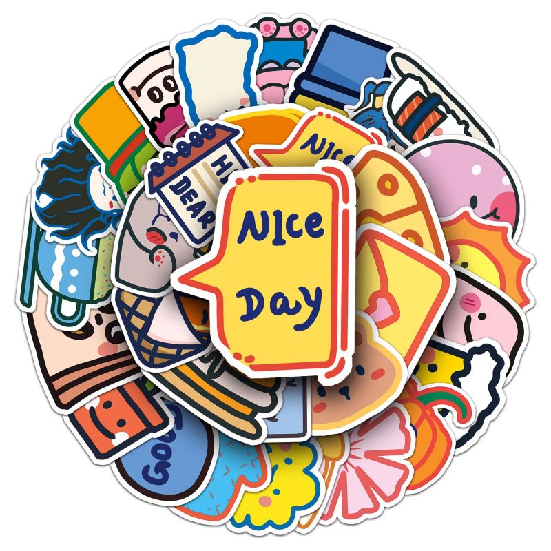 Lot de 50 autocollants japonais,Stickers Kawaii Daily-MAINICHI