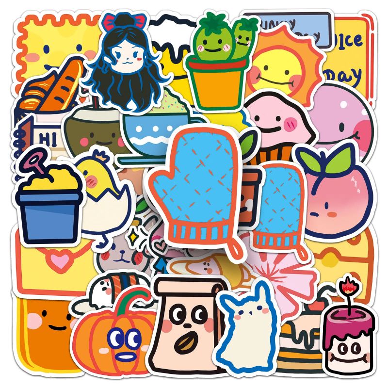 Lot de 50 autocollants japonais,Stickers Kawaii Daily-MAINICHI