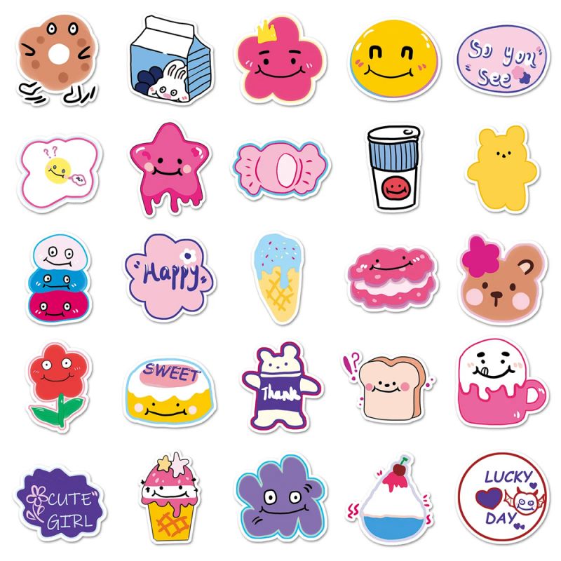 Lot de 50 autocollants japonais,Stickers Kawaii Coréen- KANKOKU GO