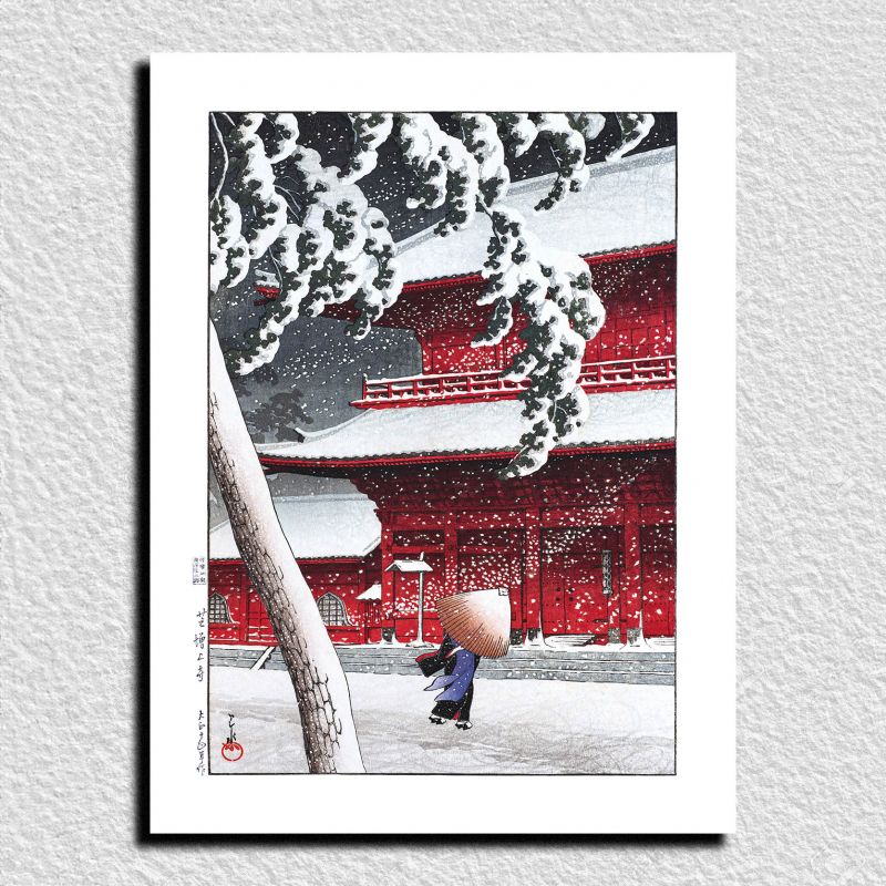 Kawase Hasui Druckreproduktion, Zojoji-Tempel in Shiba, Shiba Zojoji