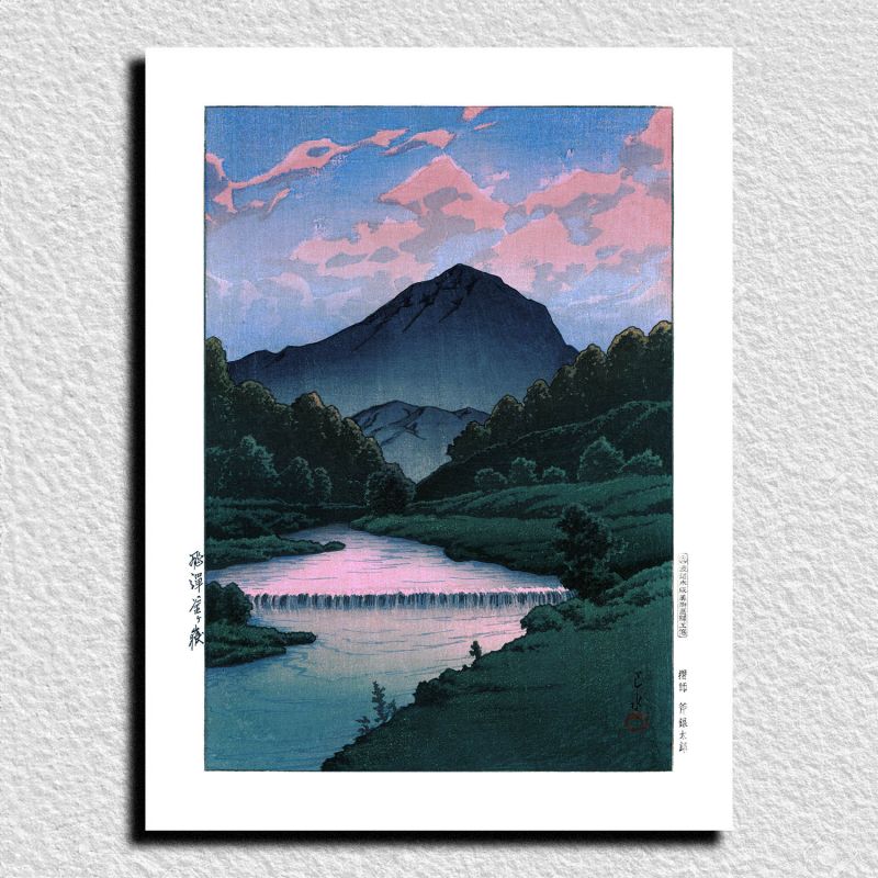 Druck Reproduktion von Kawase Hasui, Berg Kamaga, Hida, Hida Kamagatake