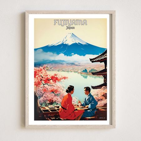 Japanese poster / illustration "FUJIYAMA" Mount Fuji, by ダヴィッド