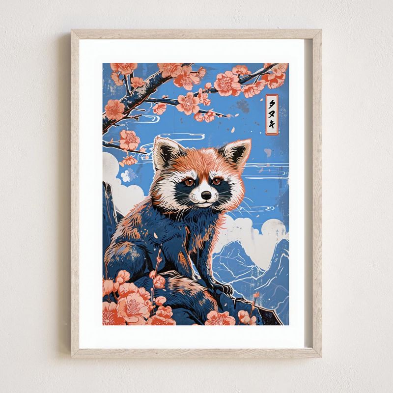 illustration japonaise "Bake Danuki", Tanuki japonais, by ダヴィッド