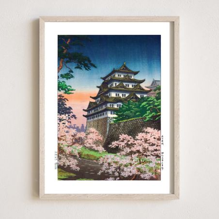 Reproduction of print by Tsuchiya Koitsu, Nagoya Castle.