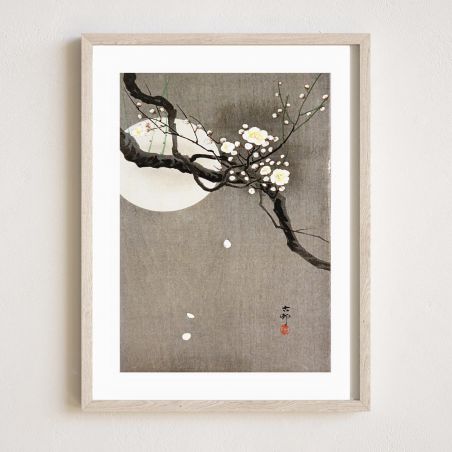 Reproduction d'estampe japonaise, Fleurs de cerisier, OHARA KOSON