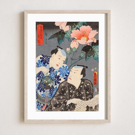 Japanischer Druck, Hibiskus, KUNISADA