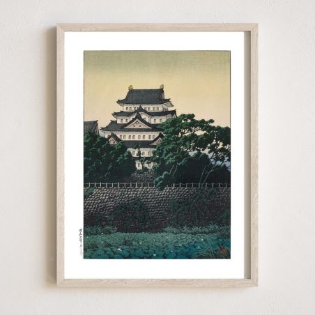 Reproduction d'estampe de Kawase Hasui, Château de Nagoya, Nagoya-jô