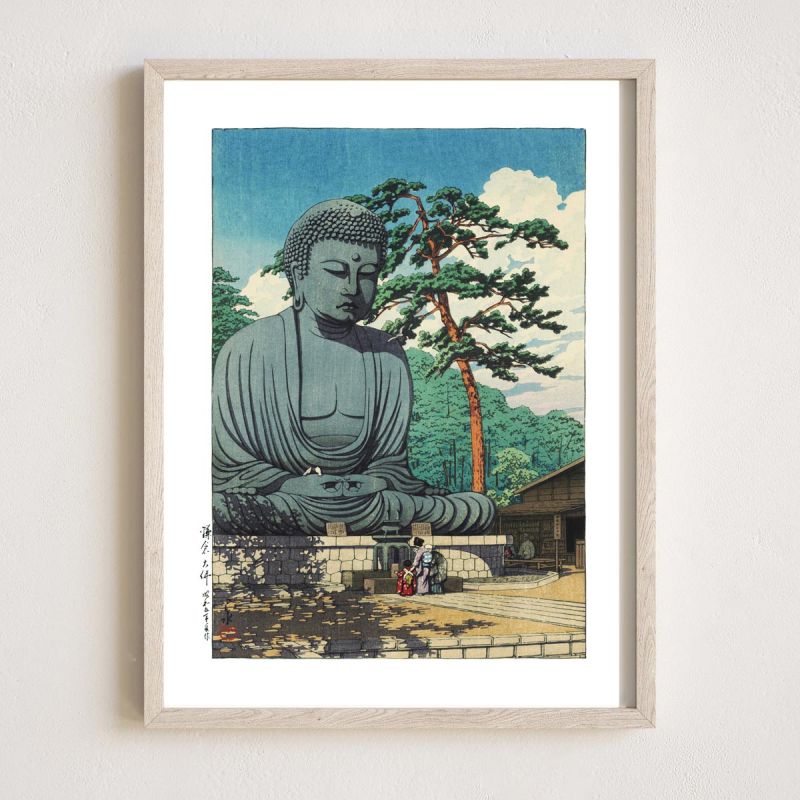 Reproducción impresa de Kawase Hasui, El Gran Bouda daibustsu de Kamakura