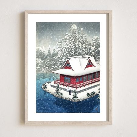 reproduccion impresa de Kawase Hasui, Inokashira en la nieve, Inokashira no yuki